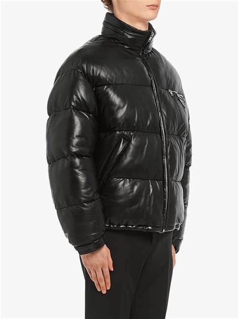 prada leather puffer jacket|prada puffer jacket price.